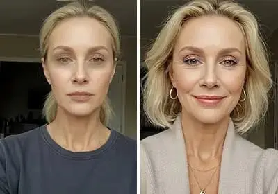 Sarah before and after using Leanhope Under-Eye Balm