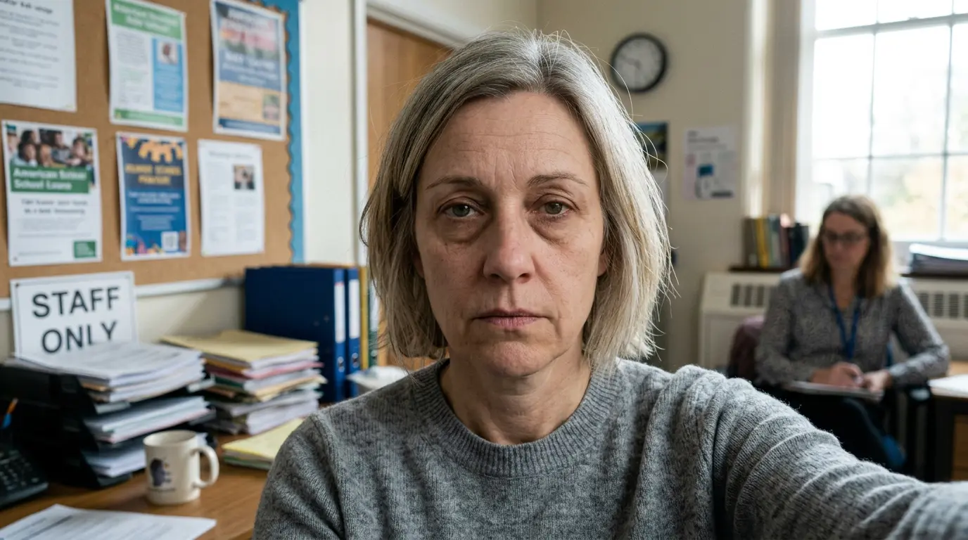 A busy mom looking tired with dark under-eye circles